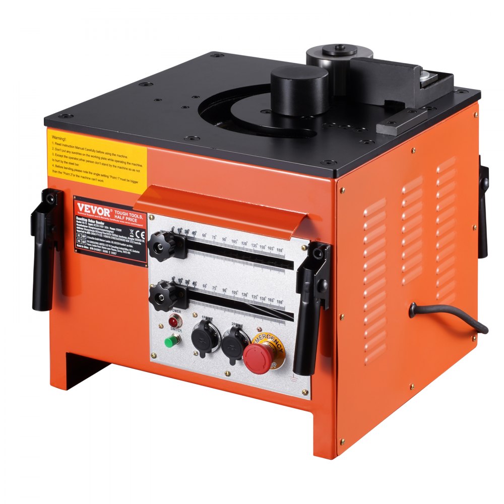 VEVOR Piegatrice Barre Elettrica 1700W Piegatrice Idraulica per Barre Carichi Pesanti Angolo di Piegatura 0°-180° 4-25mm con Accessori, Piegabarre Alta Potenza per Barre d'Acciaio Barre d'Armatura