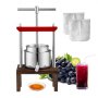 VEVOR Torchio per Vini di Frutta 2 Litri Torchietto Manuale Pressa per Succo di Frutta con Impugnatura Cestello in Acciaio Inossidabile, Estrattore per Olio d'Oliva Uva Mela Sidro Verdure Miele Succo