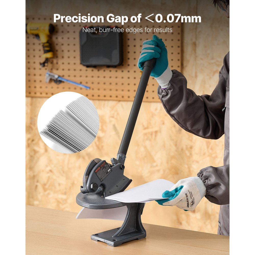 VEVOR Cesoia a Leva Lamiera, Taglierina di Cesoie di Riparazione, Taglierina da Banco Senza Gola, Forbici Manuale Spessore di Taglio Massimo 1,9 mm per Acciaio, Rame, Barre d'Armatura, Alluminio