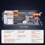 VEVOR Tornio da Banco per Metallo Motore 500W in Ghisa HT200 Velocità tra 0-2200 giri/min Variazione Costante, Tornio Elettrico per Metalli 755 x 320 x 300 cm Cono Mandrino MT3 Diametro Mandrino 100mm