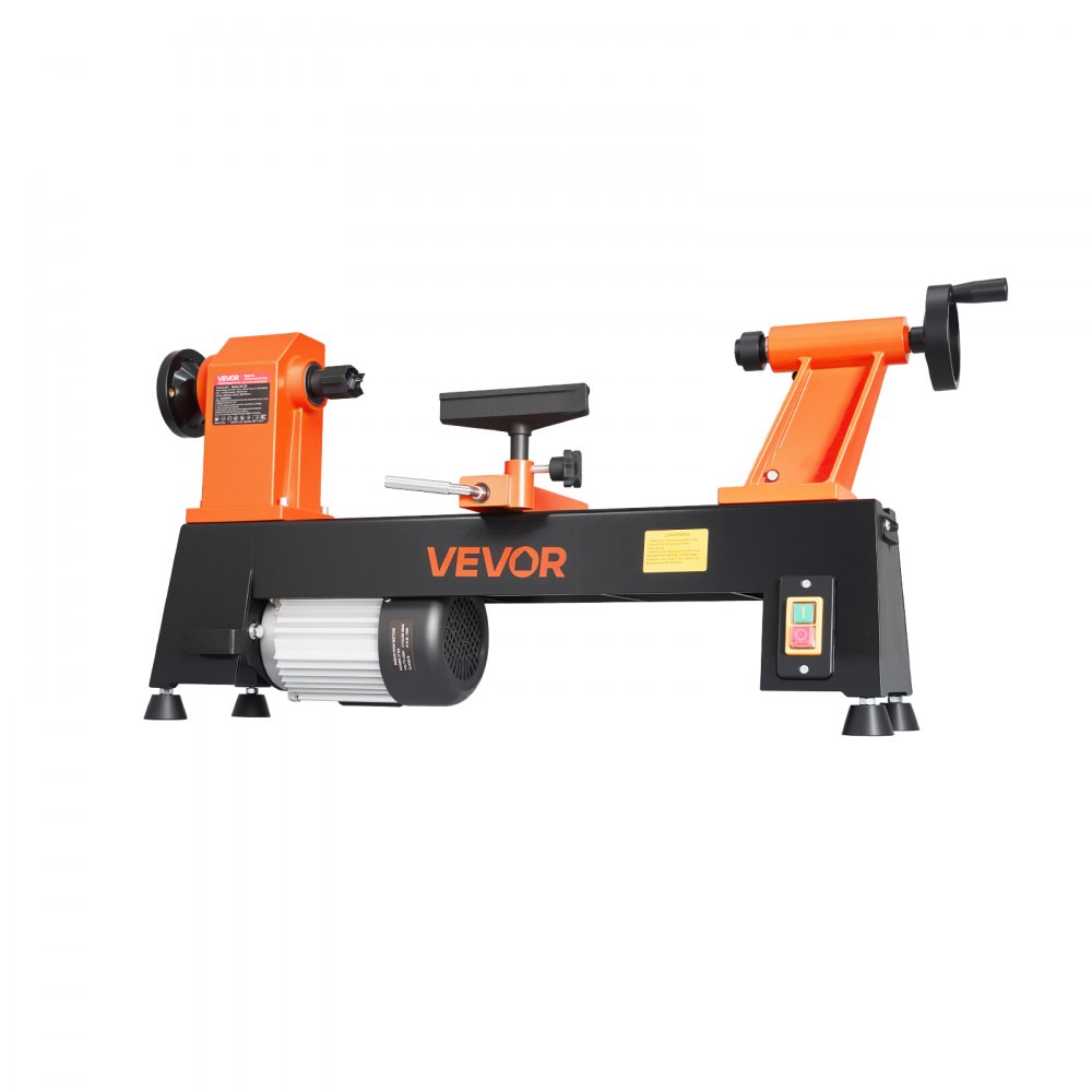 VEVOR Tornio per Legno da Banco 560 W 304 x 465 mm 5 Velocità Regolabili Acciaio #45, Principianti, Fai da Te, Lavorazione Legno e Tornitura, Velocità Regolabile, 650/1100/1600/2200/3200 giri/min