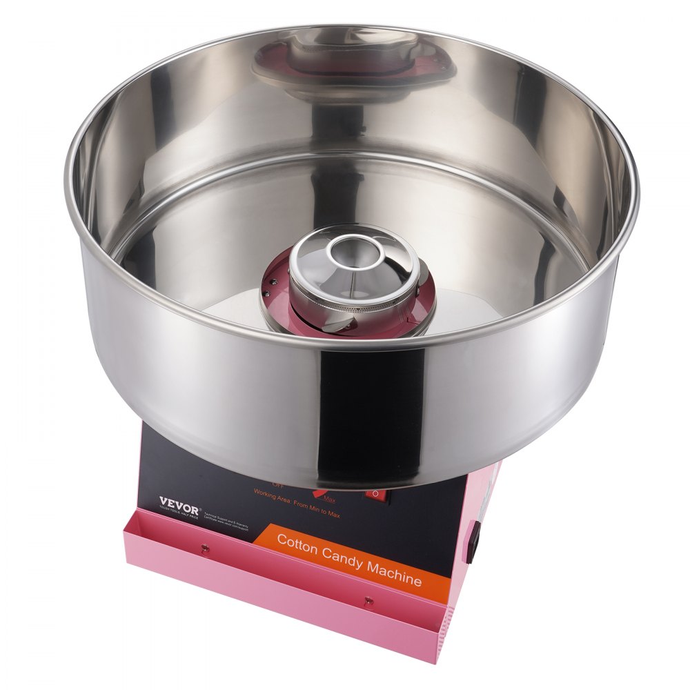 VEVOR Macchina Zucchero Filato Elettrica 1000 W Macchina Zucchero Filato Commerciale, con Ciotola in Acciaio Inossidabile, Paletta per Zucchero, per Compleanno di Bambini, Feste in Famiglia, Rosa