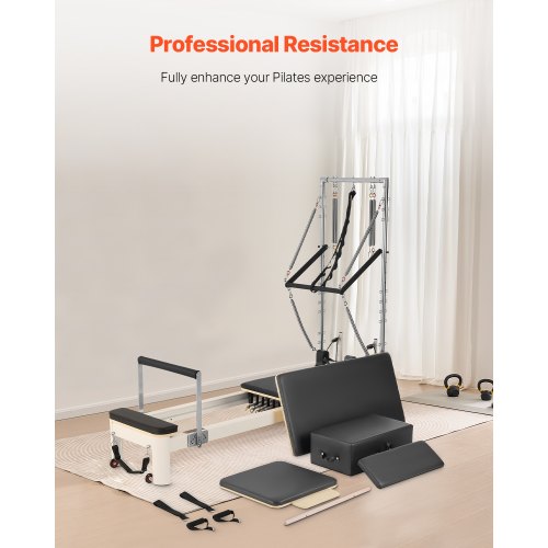 FITI DARE Kit multifunzione per pilates con fasce di resistenza e schede di allenamento, attrezzatura portatile per esercizi a casa, palestra per donne e uomini di tutte le altezze, set completo di