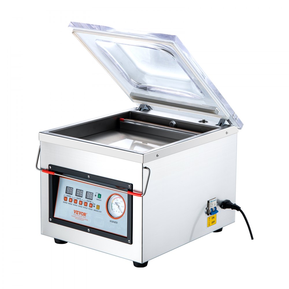 VEVOR Macchina sottovuoto a camera 320W confezionatrice sottovuoto dimensioni compatte 320mm in cucina domestica e per uso commerciale per alimenti umidi, carni, marinate