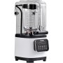 VEVOR Commercial Blender 2200W with Protective Shield, High-Performance Blender, Kitchen Blender with 9 Speeds, 5 Functions and Plastic Container, for Frozen Drinks, Shakes, Smoothies
