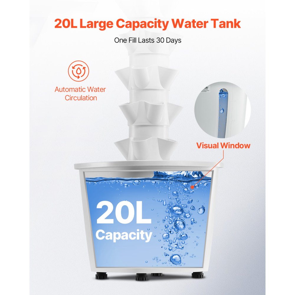 VEVOR Sistema di Coltivazione Idroponica, 30 Baccelli Verticali a 6 Livelli, Torre Idroponica Mobile con Pompa dell'Acqua e luce, Germinazione Interna, per Erbe Aromatiche Frutta Verdura