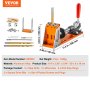 VEVOR Kit di Dime per Fori Tascabili 3 Fori Tascabili con Chiave Punte Quadrate, Set per Dima di Foratura a Tasca, Set per Dima Foratura Angolare Lavorazione Carpentieri Materiale in Lega di Alluminio