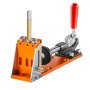 VEVOR Kit di Dime per Fori Tascabili 3 Fori Tascabili con Chiave Punte Quadrate, Set per Dima di Foratura a Tasca, Set per Dima Foratura Angolare Lavorazione Carpentieri Materiale in Lega di Alluminio