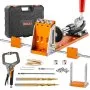 VEVOR Kit di Dime per Fori a Tasca 3 Fori Tascabili con Chiave Punte Quadrate, Set per Dima di Foratura per Fori Tascabili Fori Inclinati, Set per Dima Foratura Angolare Lavorazione Carpentieri 3,82kg