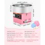 VEVOR Macchina Zucchero Filato Commerciale, Elettrodomestici per Zucchero Filato da Cucina 1000 W con Ciotola in Acciaio Inox da 38 cm Misurino per Zucchero, Feste Eventi Carnevale, Rosa