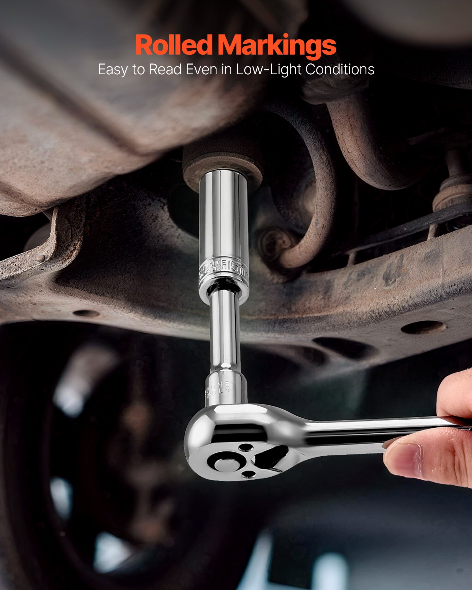 VEVOR Set di Bussole, 104 Pezzi, Set di Utensili per Bussole da 9,5 mm, Misure Metriche da 6 a 24 mm, Profonde e Standard, con Custodia, Acciaio Legato CR-V Cromato, per Riparazioni Automobilistiche