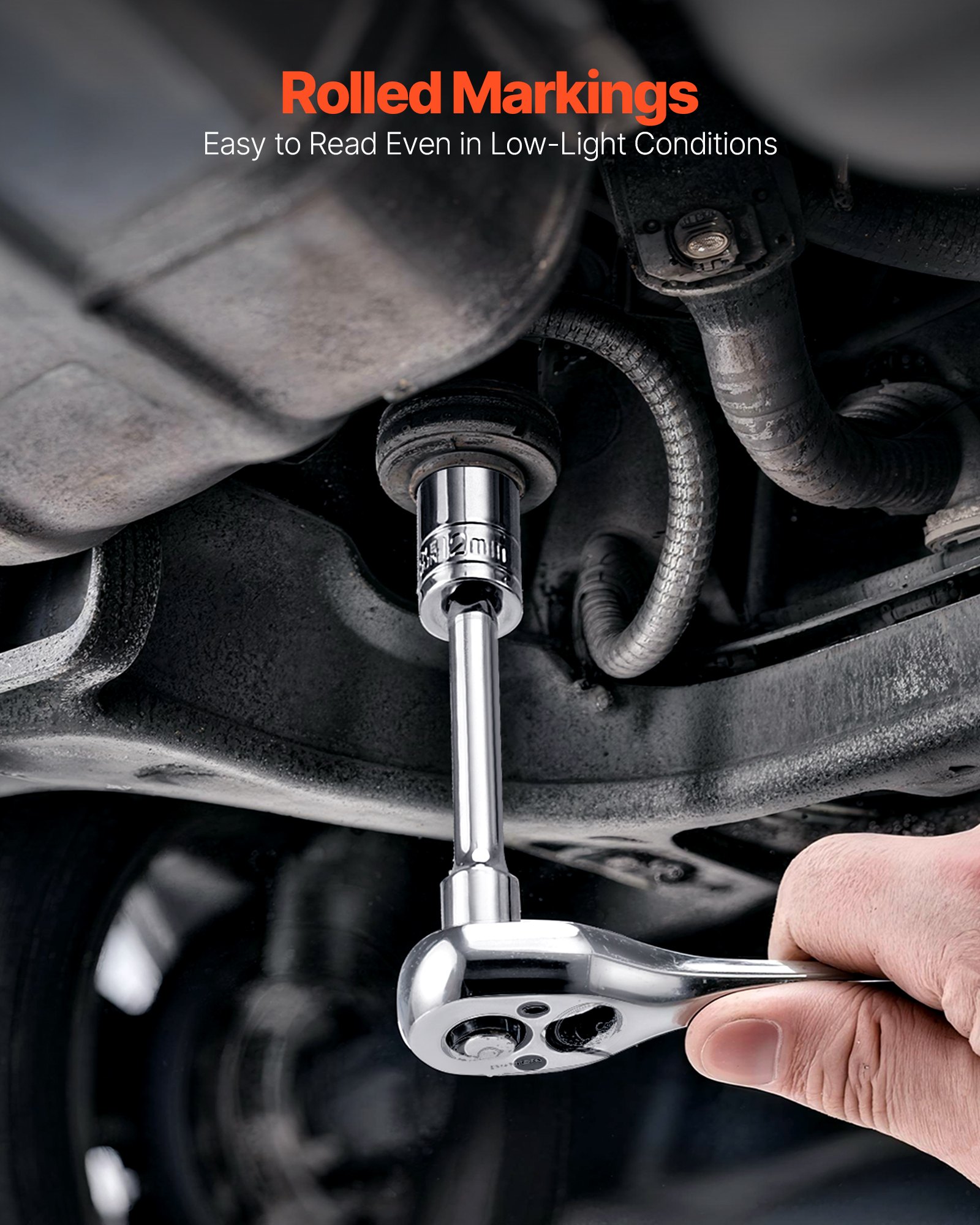 VEVOR Set di Bussole, 108 Pezzi, Set di Bussole e Cricchetti da 6,4/12,7 mm, Misure Metriche da 4 a 32 mm, con Punte, Accessori e Custodia, Acciaio Legato CR-V, per Riparazioni Automobilistiche