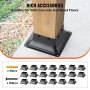 VEVOR Confezione da 20 Supporti per Pali in Legno 4''x4'' 102x102 mm, Base per Pali Interni 91,4x91,4 mm in Acciaio a Carbonio per Ancoraggio Pali in Legno Ringhiere, Corrimano di Terrazze, Portici