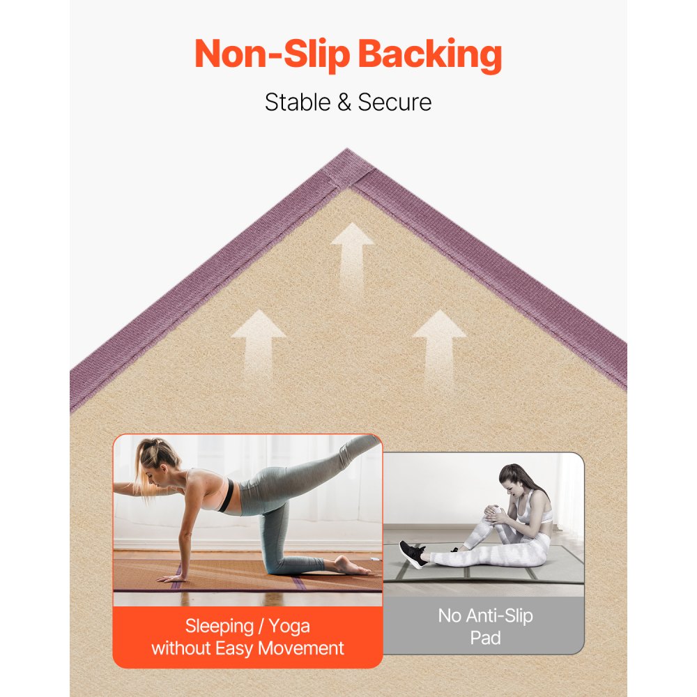 VEVOR Japanese Tatami Mat, Foldable Rattan Tatami Mattress (2032 x 990 mm), Foldable Floor Mattress, Non-Slip Sleeping Mat for Sleeping, Meditation, Yoga, and Relaxation, Easy to Clean