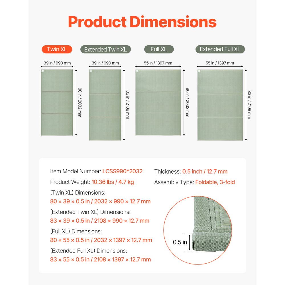 VEVOR Japanese Tatami Mat, Foldable Japanese Tatami Mattress in Double Bed Size (Natural Rush Grass), Floor Mattress with Non-Slip Backing, Futon Mattress for Sleeping and Meditating