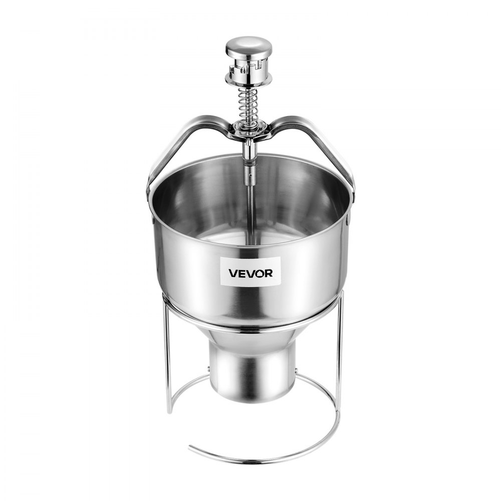 VEVOR Donut Dough Dispenser, Manual Donut Funnel with Large Capacity (2.4 L), Commercial Dough Dispenser Made of 304 Stainless Steel with 6 Thickness Settings & Stand, for Cafes, Bakeries, and Kitchens