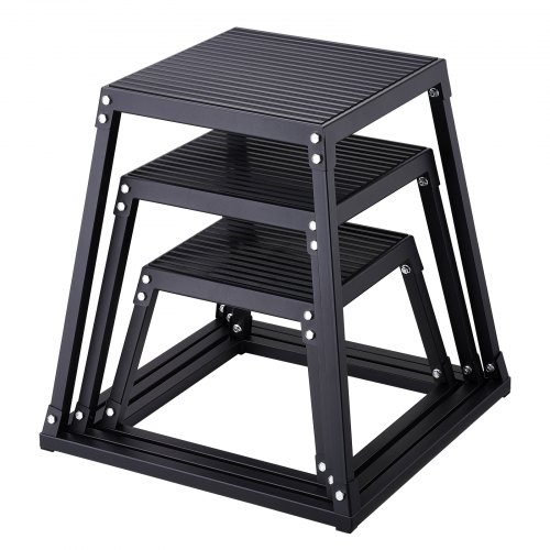 VEVOR Box Pliometrico 3 Pezzi 305/458/609 mm Piattaforma Pliometrica Carico 227 kg, Jump Box per Allenamento Fitness Crossfit per Salto Pliometrico Push-up Palestra, Scatola per Salti Pliometrici