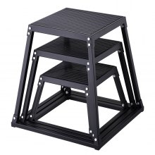 VEVOR Box Pliometrico 3 Pezzi 305/458/609 mm Piattaforma Pliometrica Carico 227 kg, Jump Box per Allenamento Fitness Crossfit per Salto Pliometrico Push-up Palestra, Scatola per Salti Pliometrici