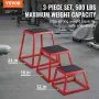 VEVOR Box Pliometrico 3 Pezzi 305 / 458 / 609 mm Piattaforma Pliometrica Carico 227 kg, Jump Box per Allenamento Fitness Crossfit per Salto Pliometrico Push-up Palestra, Scatola per Salti Pliometrici