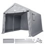VEVOR Capannone Portatile per Stoccaggio Esterno, 213x366x224cm Tenda per Stoccaggio Istantaneo per Tutte Le Stagioni Resistente con Porta con Cerniera arrotolabile e Finestre Ventilate per Moto