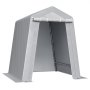 VEVOR Capannone da Esterno, Tenda da Deposito Portatile 183 x 183 x 214 cm, con Porta Avvolgibile e Prese d'Aria, Tettoia Impermeabile, Struttura Robusta, Posto Auto Coperto per Garage, Grigio