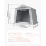 VEVOR Capannone da Esterno, Tenda da Deposito Portatile 245 x 245 x 227 cm, con Porta Avvolgibile e Prese d'Aria, Tettoia Impermeabile, Struttura Robusta, Posto Auto Coperto per Garage, Grigio