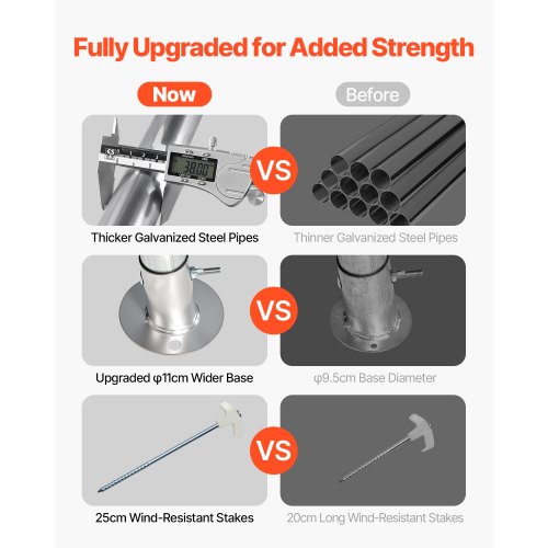 VEVOR Tenda da Deposito Portatile 2 Porte Avvolgibili Beige 305 x 458 x 246 cm