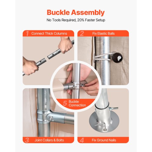 VEVOR Tenda da Deposito Portatile 2 Porte Avvolgibili Beige 305 x 458 x 246 cm