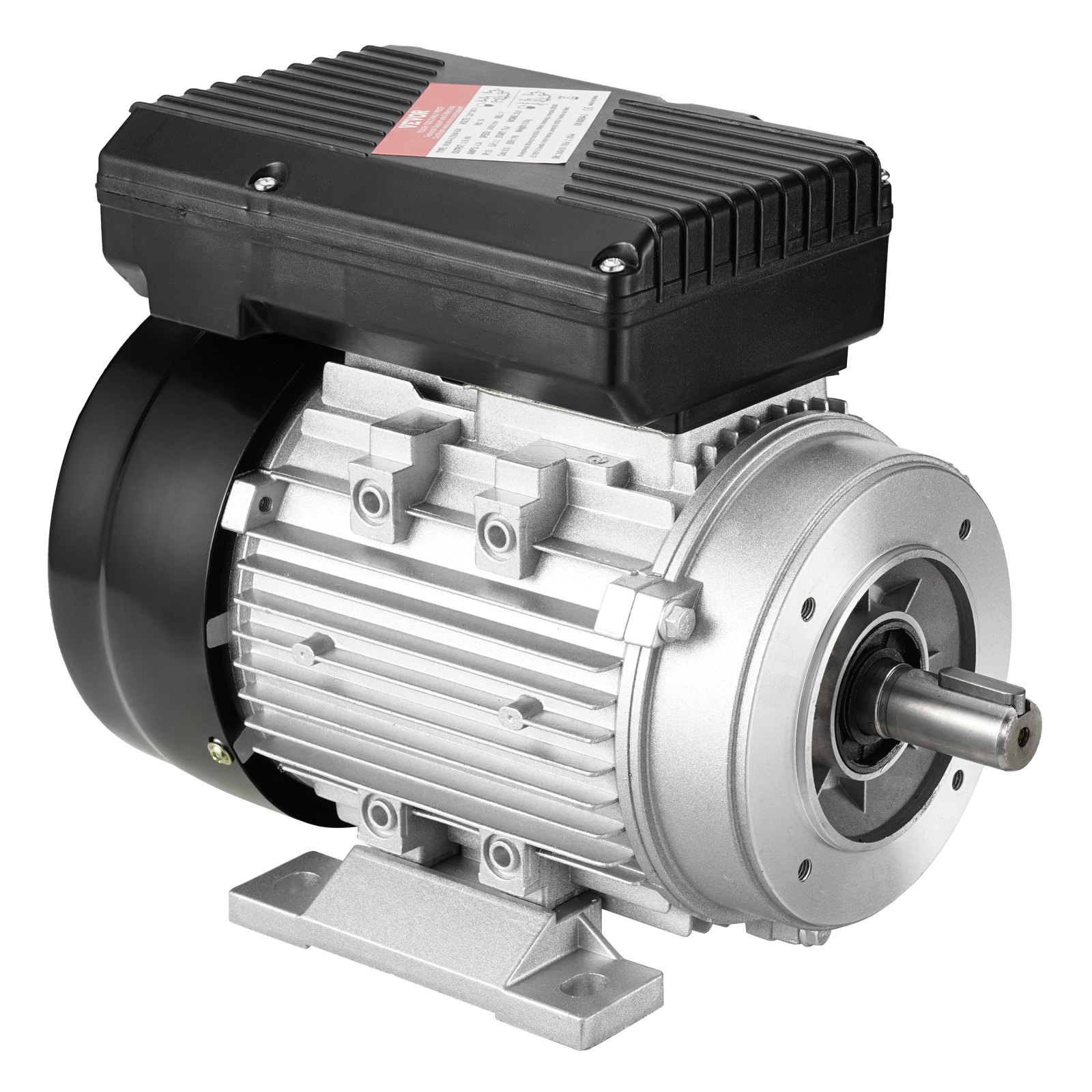 VEVOR Motore Elettrico 0,55KW 1400 Giri/min, CA 220~240V 4,5A, 80, Telaio B34, Motore Compressore d'Aria Monofase, Albero Chiavetta 19mm, Rotazione CW/CCW per Macchine Agricole Attrezzature Generali