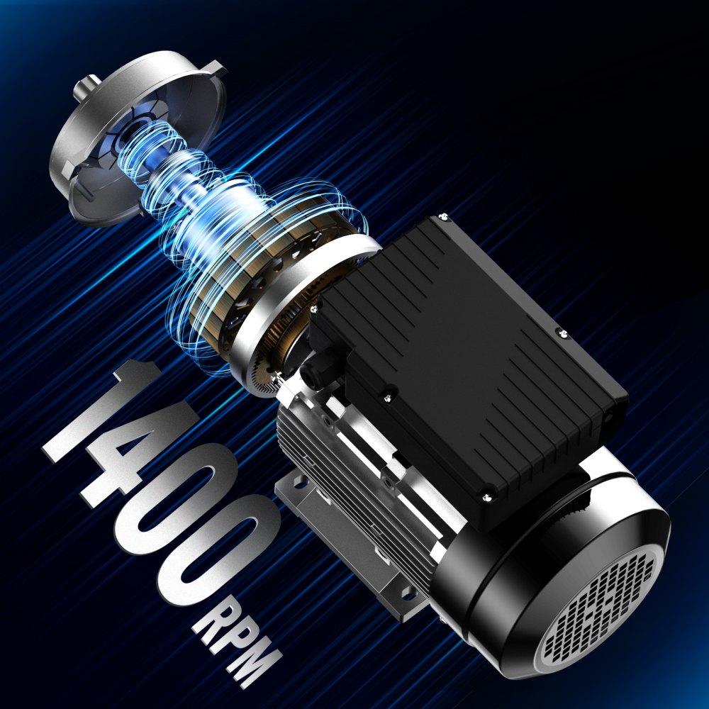 VEVOR Motore Elettrico 0,75KW 1400 Giri/min, CA 220~240V 5,45A, 80, Telaio B34, Motore Compressore d'Aria Monofase, Albero Chiavetta 19mm, Rotazione CW/CCW per Macchine Agricole Attrezzature Generali