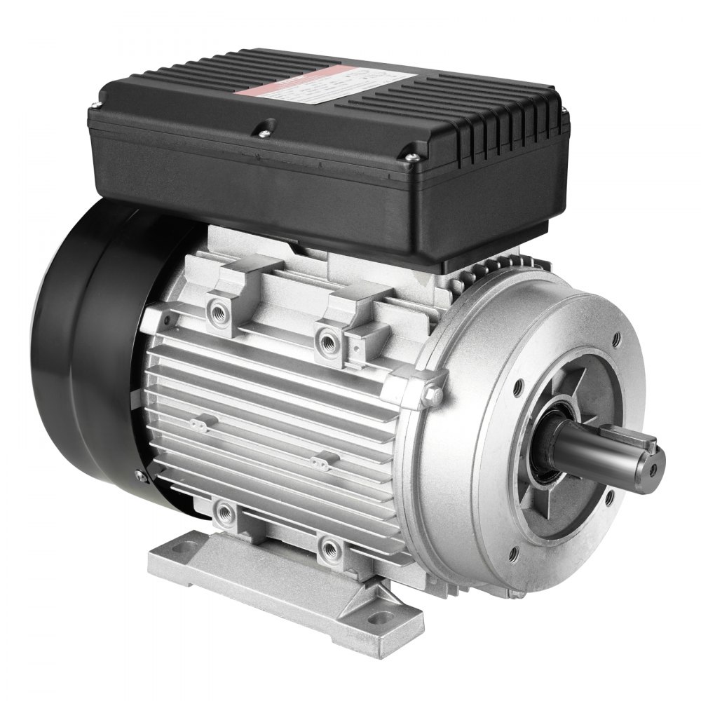 VEVOR 1.1 kW electric motor 1400 rpm, AC 220~240 V 7.5 A, 90S, B34 frame, single-phase air compressor motor, 24 mm splined shaft, forward/reverse rotation for agricultural machinery and general equipment