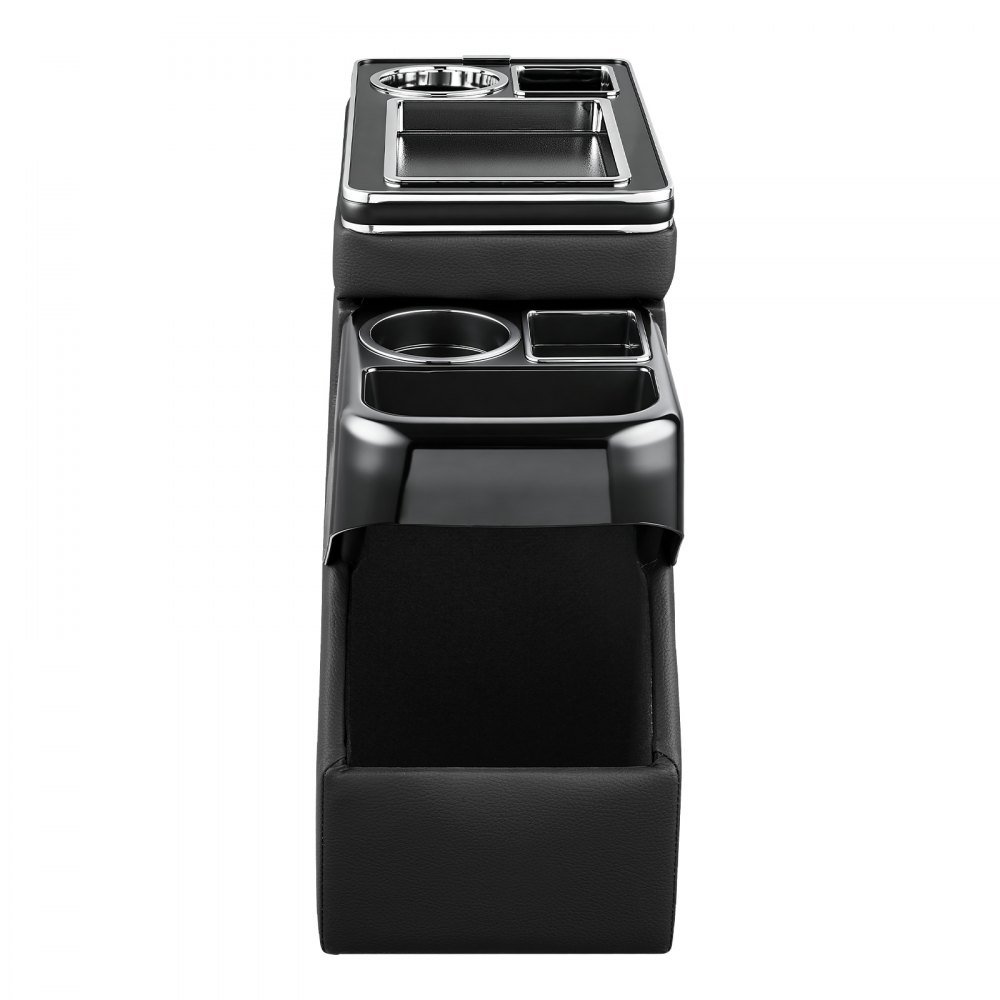 VEVOR Vano Organizer da Pavimento per Auto SUV tra Sedile Console Centrale Cassetta Porta Attrezzi Oggetti Portabicchiere Supporto per Telefono, Scomparti Multipli, Coperchio Scorrevole, Minivan