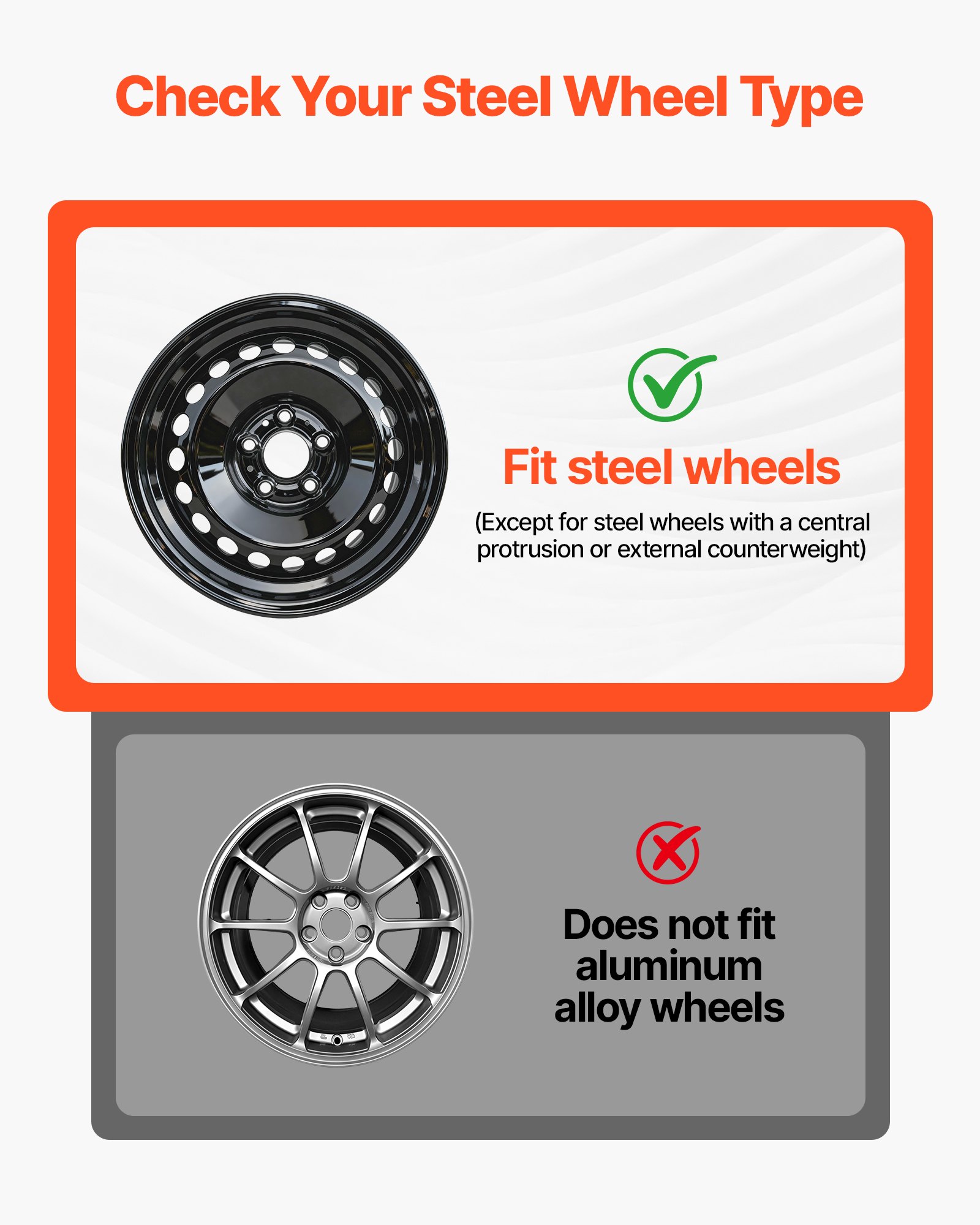 VEVOR Set di Copricerchi per Auto 4 pezzi, Copriruota per Cerchi Dimensioni Compatibili Cerchi R16 16 pollici, Ricambio OEM Compatibile con Hyundai, Chevrolet, Ford Honda, Protezione Cerchi, 10 Raggi