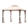VEVOR Gazebo da Patio per 6-8 Persone, Gazebo da Cortile 10 x 10 Piedi, con zanzariera, Struttura in Metallo e Poliestere 180G Rivestito in PU, Tettoia da Esterno per Patio, Cortile, Prato, Giardino,