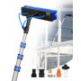 VEVOR Kit Palo Alimentato ad Acqua, Palo per Pulizia dei Pannelli Solari 6 m con Manico Estensibile, Testina della Spazzola Girevole a 180° Tubo Flessibile 20 m, per Ponte Pannello Solare Roulotte