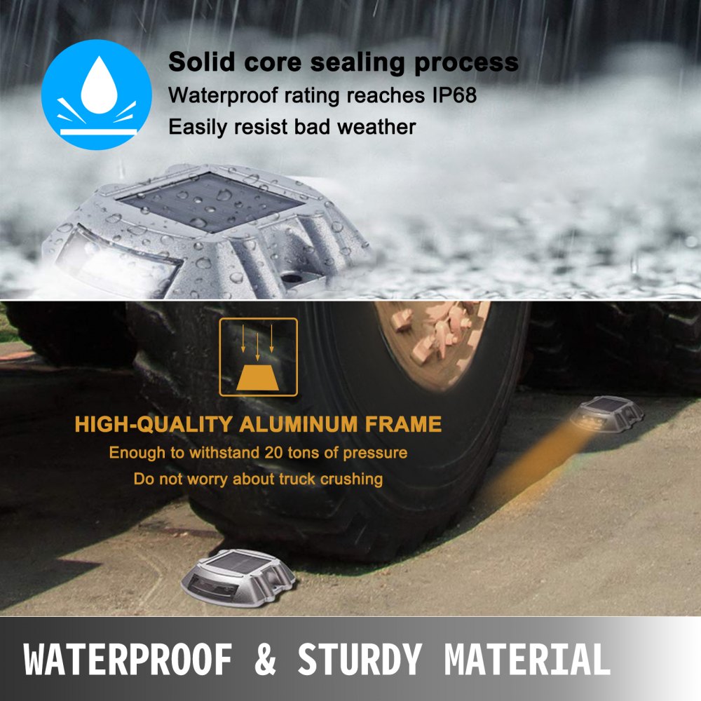 Vevor Luci In Vialetto Luci Del Dock 1 Luce Da 6 Led Arancione Interruttore