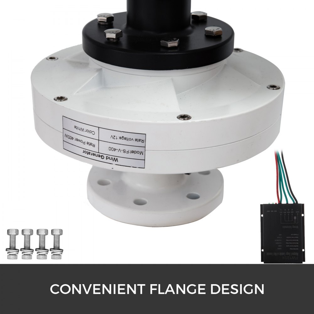 300 W Generatore Turbina Eolico Solare 5 Pale 12 V Dc Regolatore Bianco