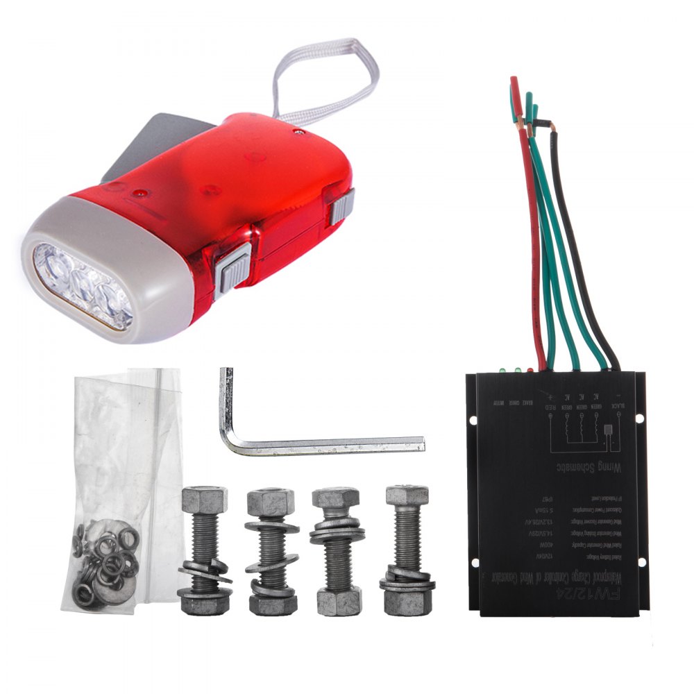 300 W Generatore Turbina Eolico Solare 5 Pale 12 V Dc Regolatore Bianco