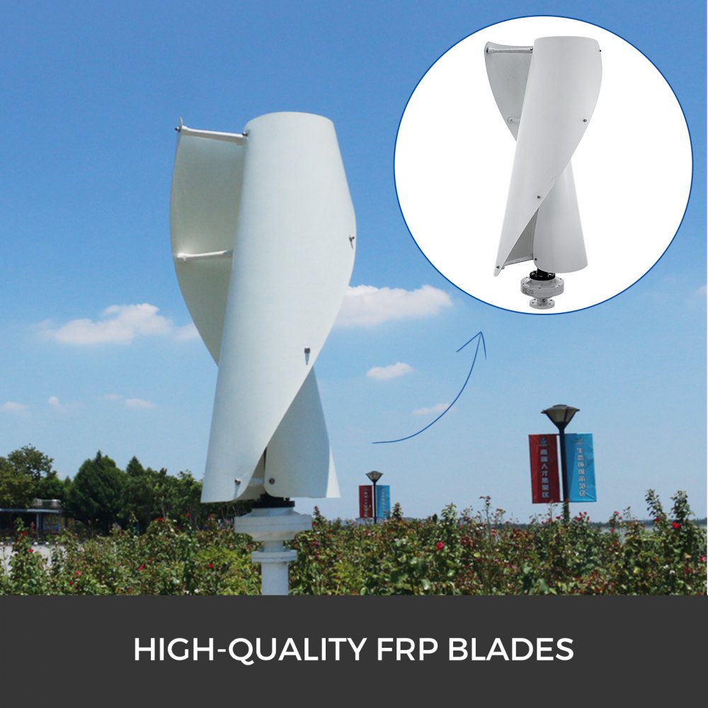 Turbina Eolico Generatore Verticale Energia Vento 400w 12v 2 Blades Per Barca