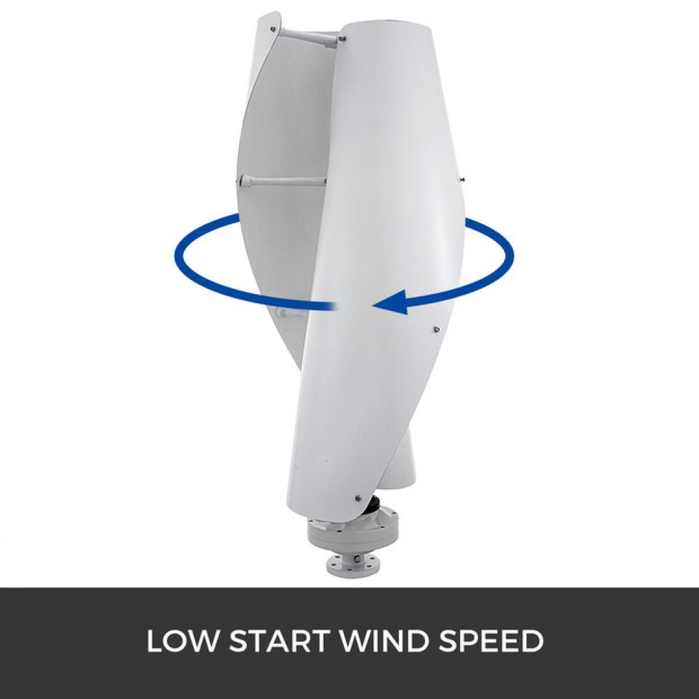 Turbina Eolico Generatore Verticale Energia Vento 400w 12v 2 Blades Per Barca