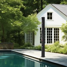 VEVOR Doccia Solare Serbatoio Acqua da 40 Litri Doccia Solare Esterna con Soffione Doccia 2 Modalità Rubinetto Doccia Portatile a Piedi Sospeso Montaggio Rapido per Giardino Esterno Piscina Spa Hotel