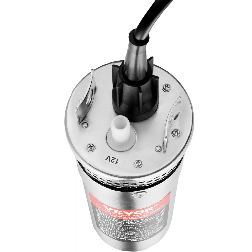 VEVOR Pompa Acqua Solare, Pompa Sommergibile Pozzi Profondi da 120 W, 12 V CC, 3,2 GPM, Sollevamento 70 m, Immersione Massima 30 m, Pompa Acqua Energia Solare Pozzi, Fattorie, Ranch, Irrigazione