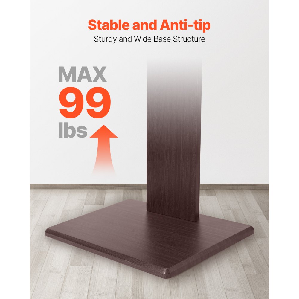 VEVOR Supporto TV PortaTV per Schermo da 812,8-1778 mm max. 45 kg Porta TV Rotazione Sinistra-Destra di ±15° Altezza Regolabile per Angolo di Camera da Letto Soggiorno max. 600 x 400 mm