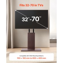 VEVOR Supporto Porta TV per Schermo 812,8-1778 mm Carico max. 45kg Casa Ufficio