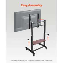 VEVOR Carrello Porta TV per Schermo tra 1397-2540 mm Carico max. 92,99kg Casa