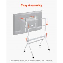 VEVOR Supporto TV da Pavimento Schermo 889-2540 mm Carico max. 90kg con Ripiano