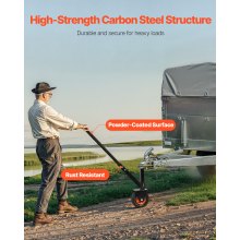VEVOR Carrello per Rimorchio Regolabile in Altezza 420 a 560mm, con Sfera di Aggancio, Trasportatore Azionamento Manuale Elettrico, per Spostamento di Rimorchi per Camper, Capacità 136 kg