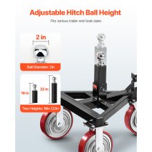 VEVOR Carrello per Rimorchio Regolabile in Altezza 460 a 560mm, con Sfera di Aggancio, Trasportatore Azionamento Manuale Elettrico, per Spostamento di Rimorchi per Camper, Capacità 1587 kg