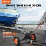 VEVOR Carrello per Rimorchio Manuale Capacità Carico Max. 680,4 kg Ruote in Gomma Diametro 50,8cm per Rimorchio di Barche Veicolo, Carrello Rimorchio in Acciaio al Carbonio Altezza Regolabile 60-90 cm
