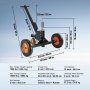 VEVOR Trailer Maneuvering Aid for Caravans and Trailers, Manual Towing Mode/Vehicle Towing Mode, Max. 680.4 kg, Maneuvering Trolley with 60-90 cm Height-Adjustable Ball Coupling, 16" Pneumatic Tires, Easy Maneuvering